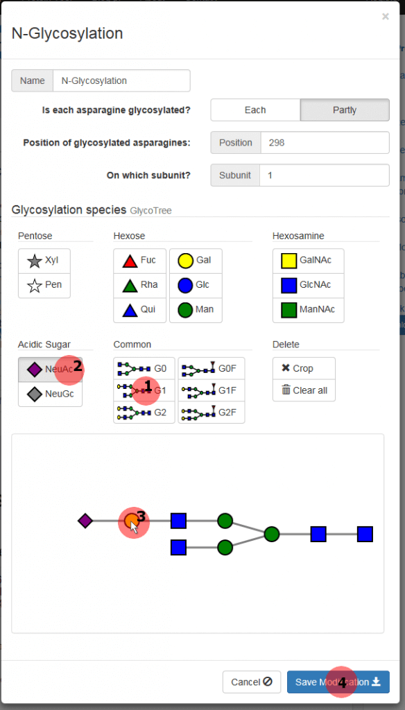 Figure 4: How to create a glycan tree.