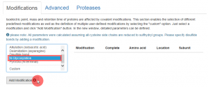 Figure 3: Selection of modification.